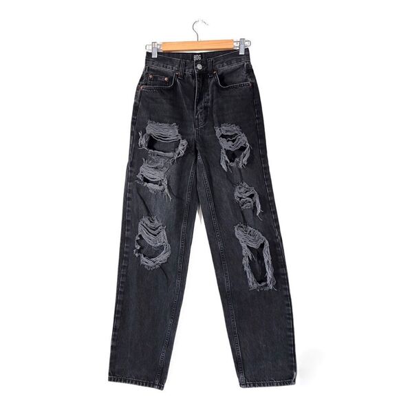 URBAN OUTFITTERS BDG Vintage Feel High-Waisted Baggy Jean Black 90s Grunge Y2k - Picture 1 of 11